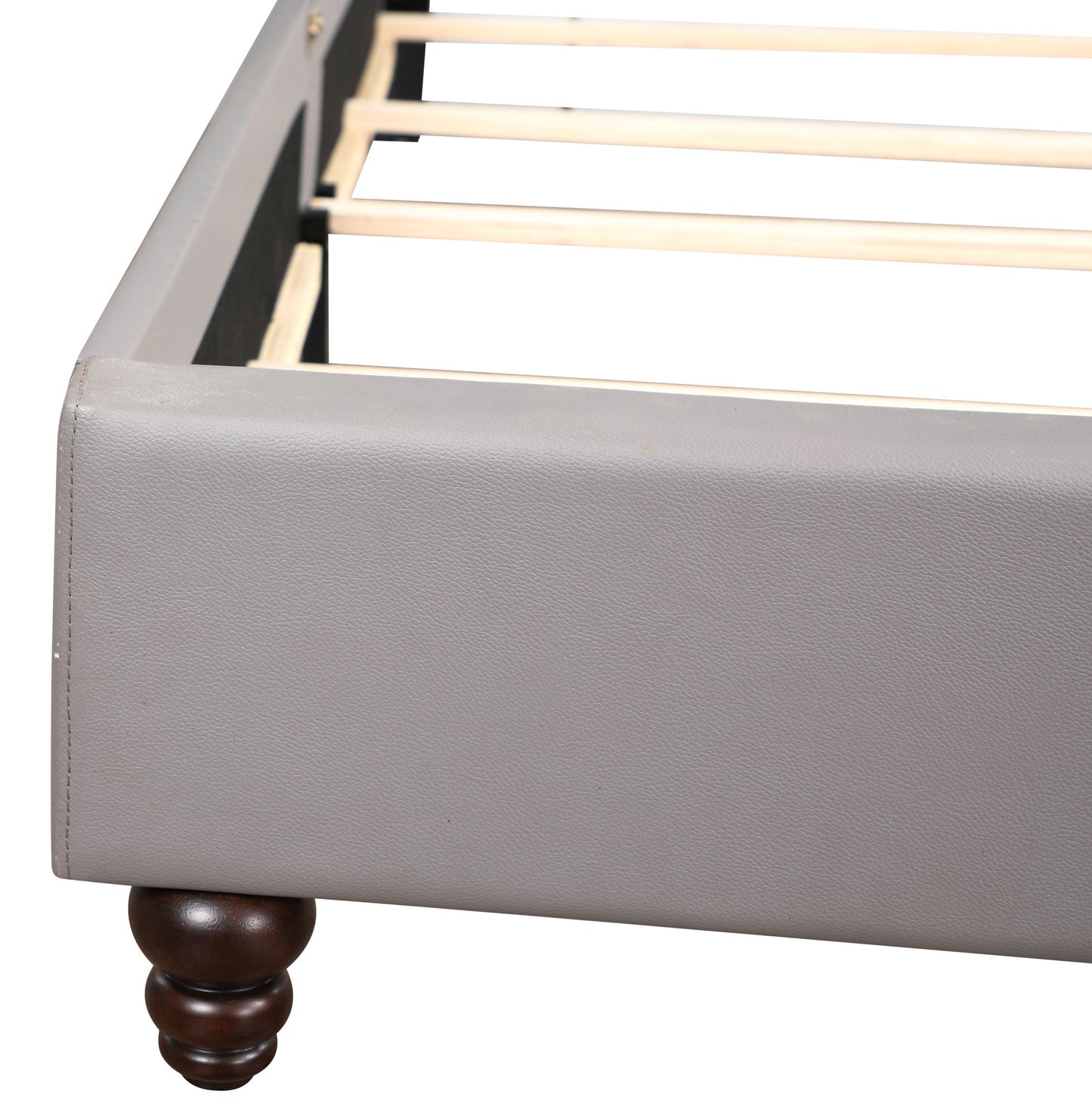 julie upholstered bed , light grey