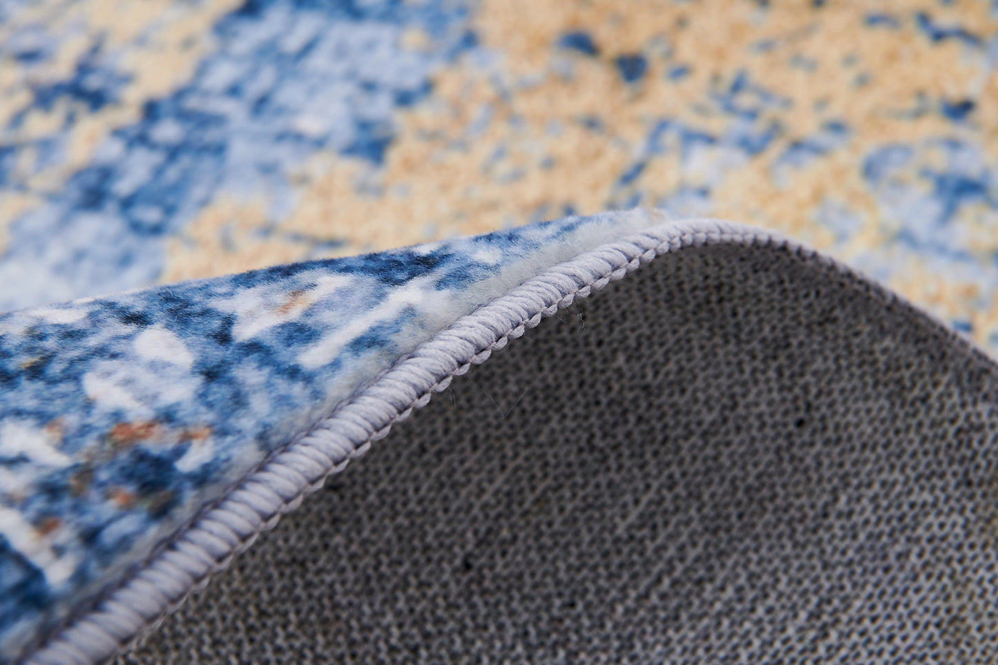 zara collection abstract design blue gold machine washable super soft area rug