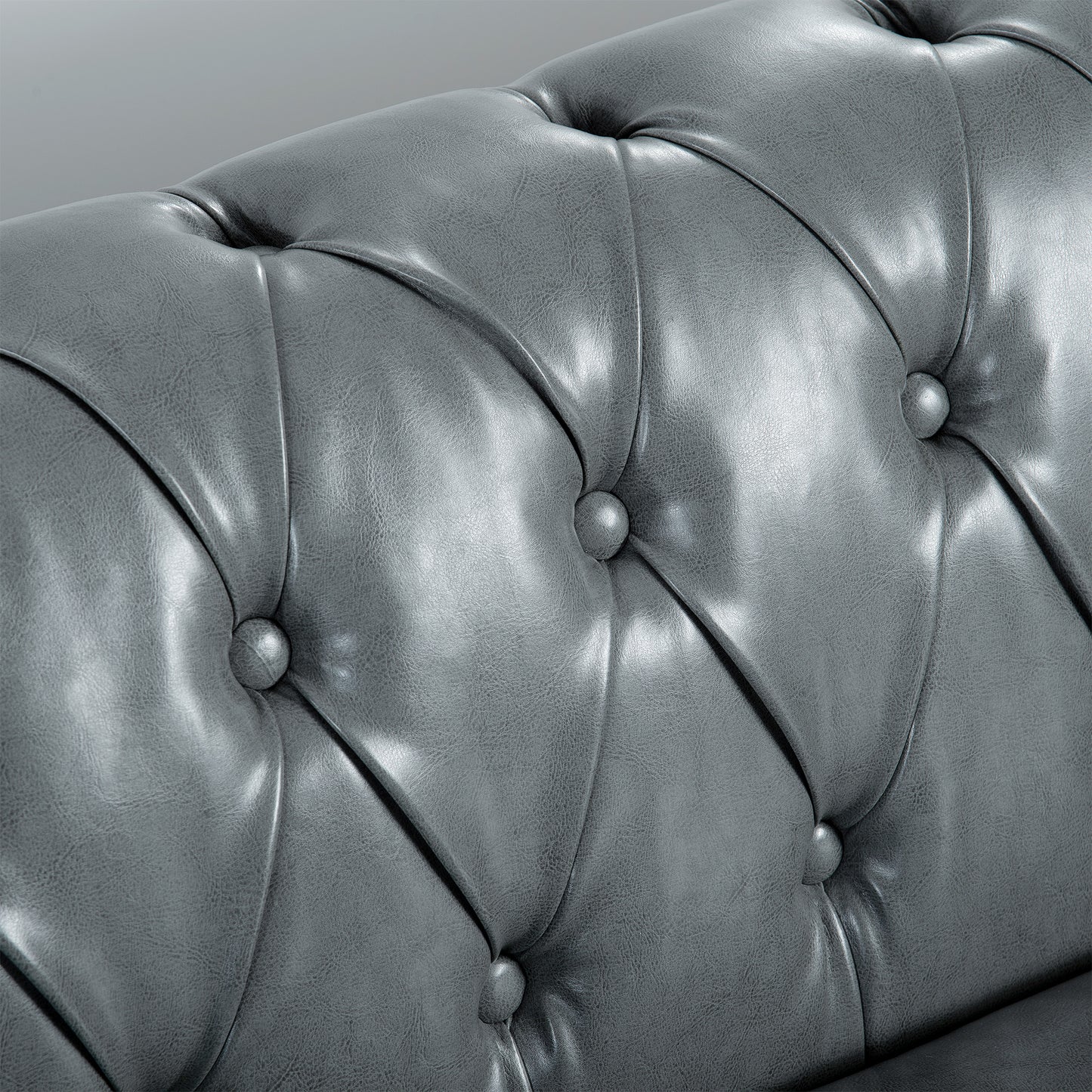 84.65" rolled arm chesterfield 3 seater sofa.