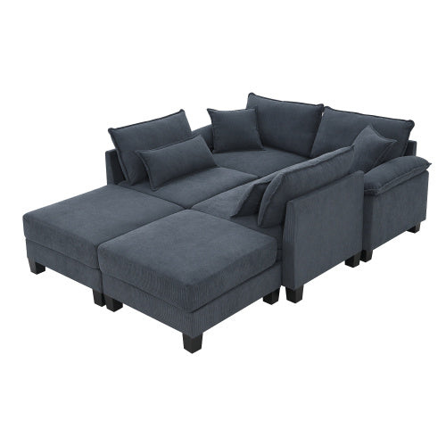 emily u shaped couch with armrest bags