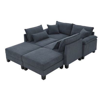 Emily U Shaped Couch with Armrest Bags