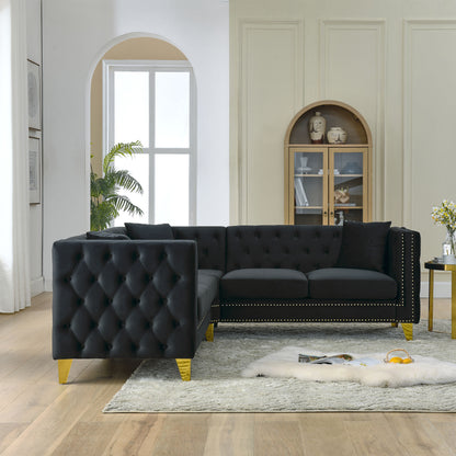 Zara Velvet 5-Seater Corner Sofas