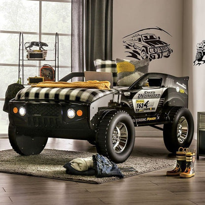 Sports Jeep Twin Bed, Black