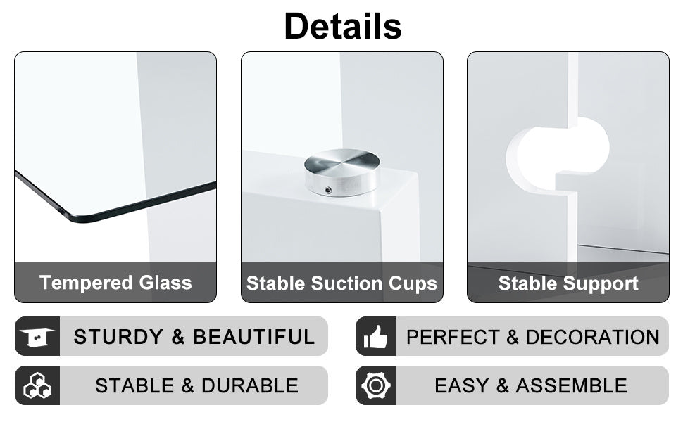 ruby 6-piece dining table set, white