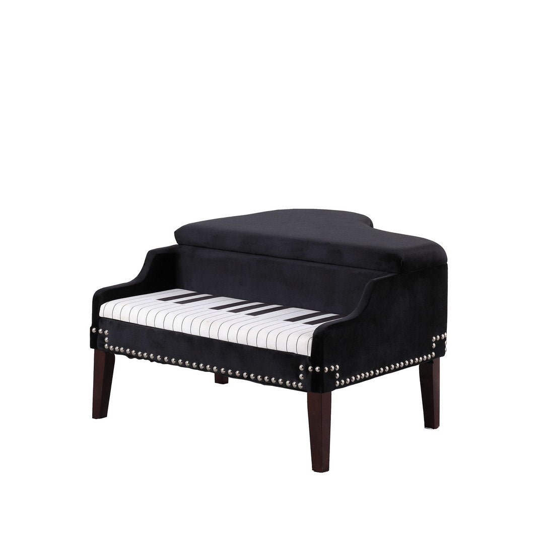 21-inch-long navy-blue piano silver nailheads storage ottoman
