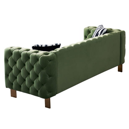 Chesterfield Modern Tufted Velvet Sofa ,Mint Green