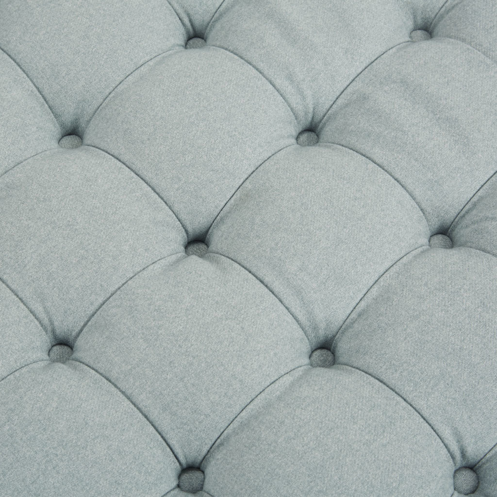 skirted tufted 32" round ottoman
