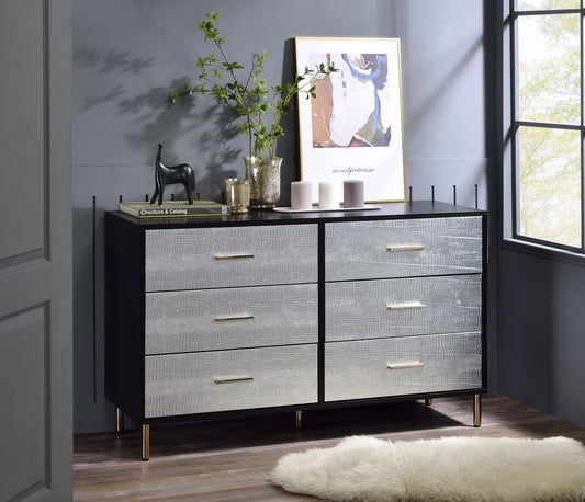ACME Myles Dresser, Black, Silver & Gold Finish