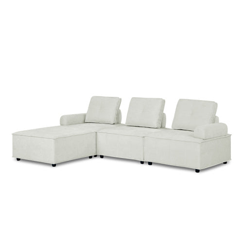 chenille l-shape modular sectional sofa