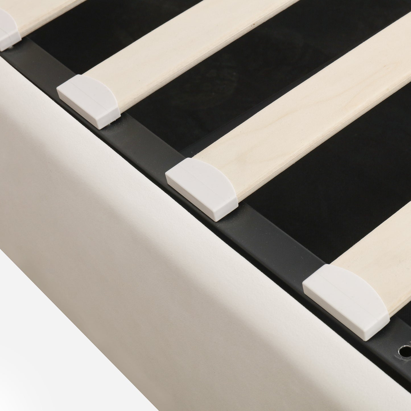 upholstered platform bed with a hydraulic storage system