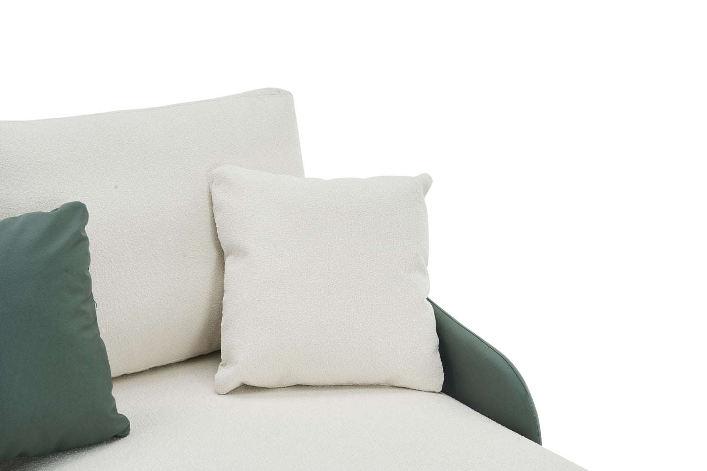 holly comfy sectional, cyan+white