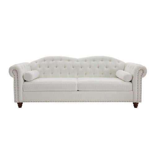 classic traditional upholstered sofa set, white