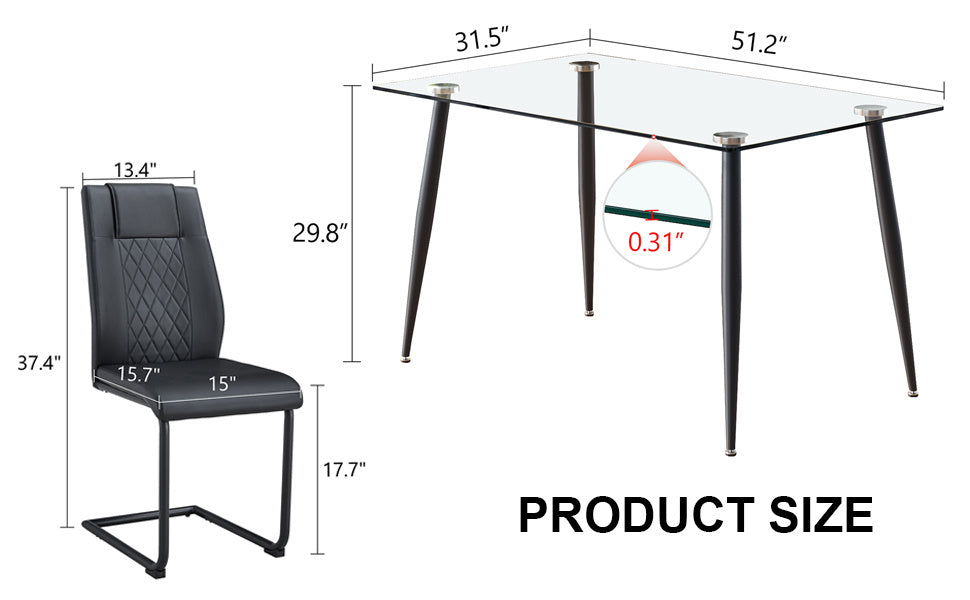 holli dining table set, black