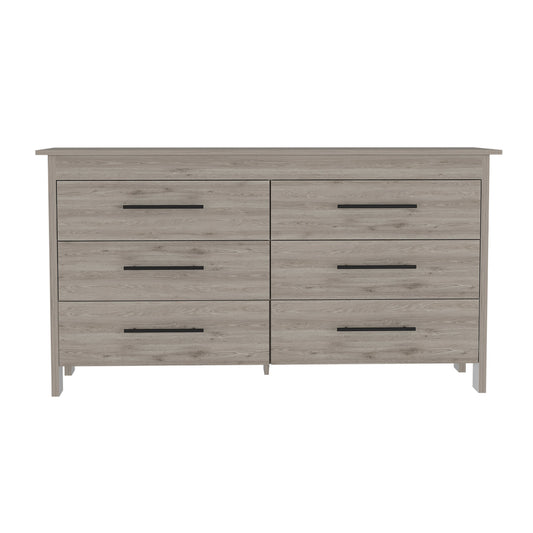 6 Drawer Double Dresser Wezz, Bedroom, Light Gray