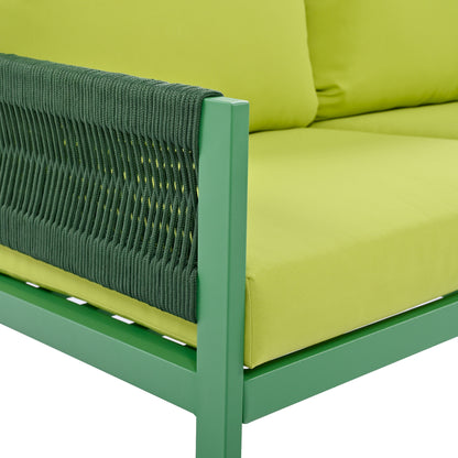 K&K 4-Piece Rope Patio Furniture Set, Fluorescent Yellow & Green