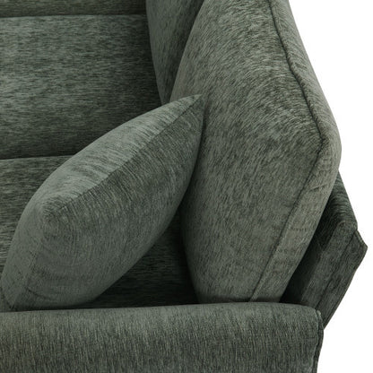 Chenille L-Shaped Sofa with 2 Pillows