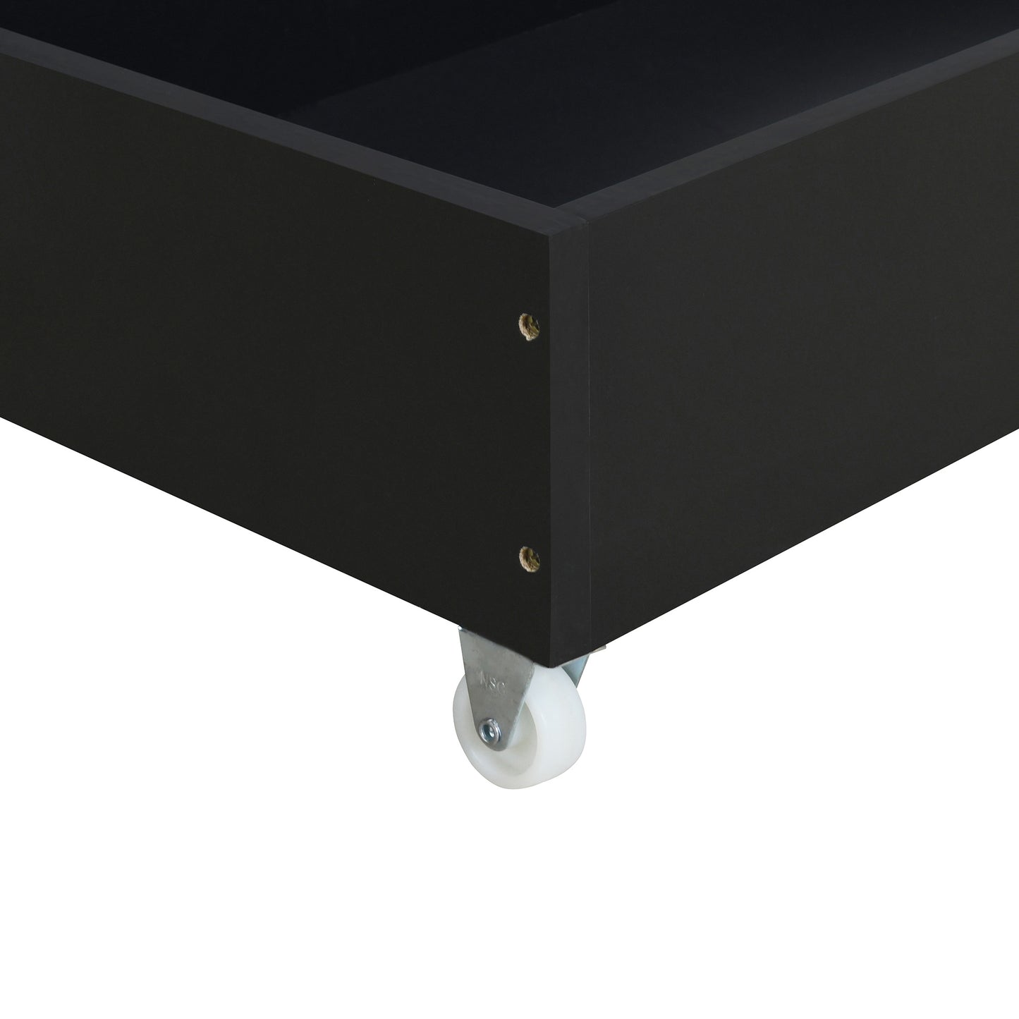 teddy upholstered platform bed with large rivet-decorated backrests and 4 drawers, velvet gray+white