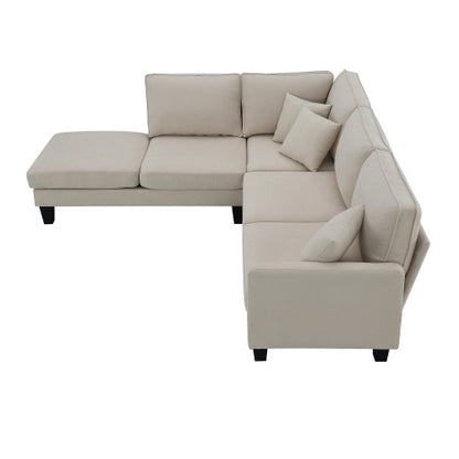 Terry 5-Seat Couch Set with Chaise with 3 Pillows
