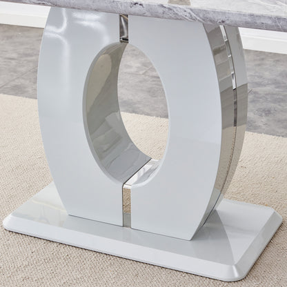 Luxurious Marble Grain Dining Table, Grey
