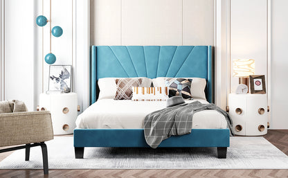 Amanda Velvet Upholstered Platform Bed