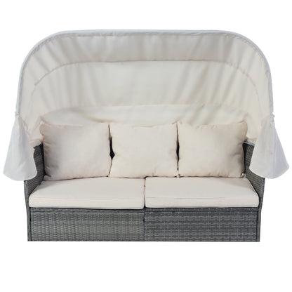 Daybed/Sunbed with Retractable Canopy Set