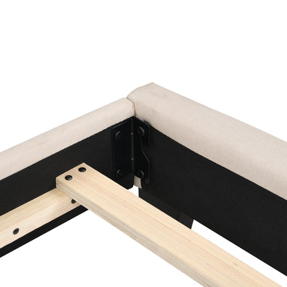 Upholstered Platform Bed with Classic Headboard