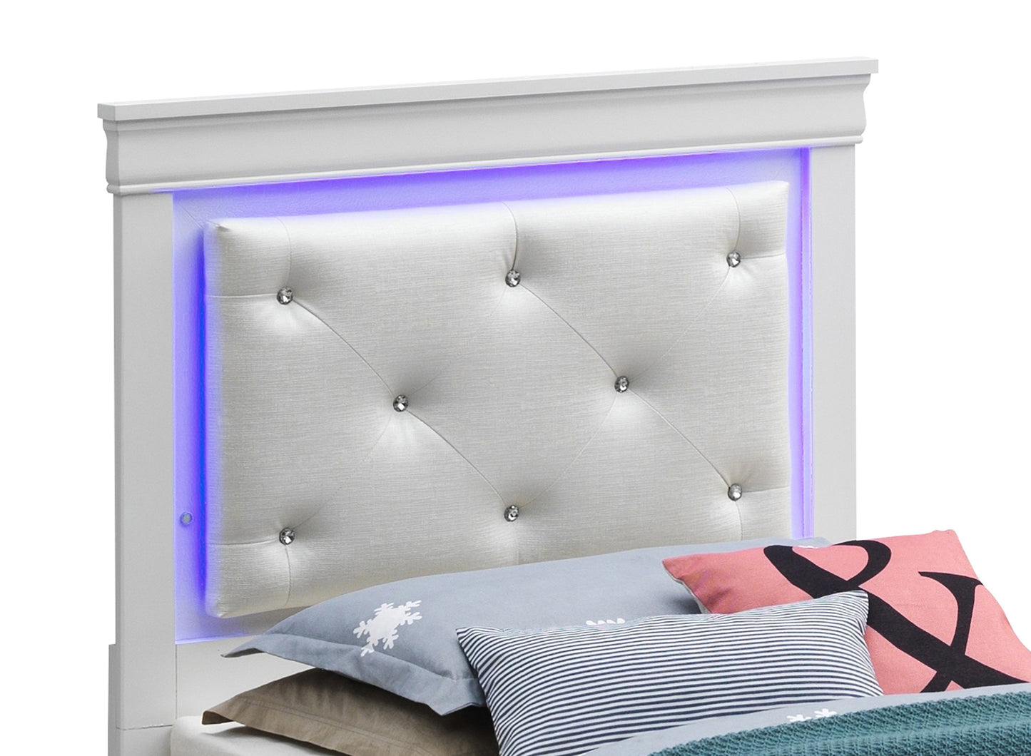lorana twin bed , silver champagne