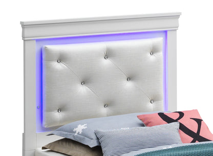 Lorana Twin Bed , Silver Champagne