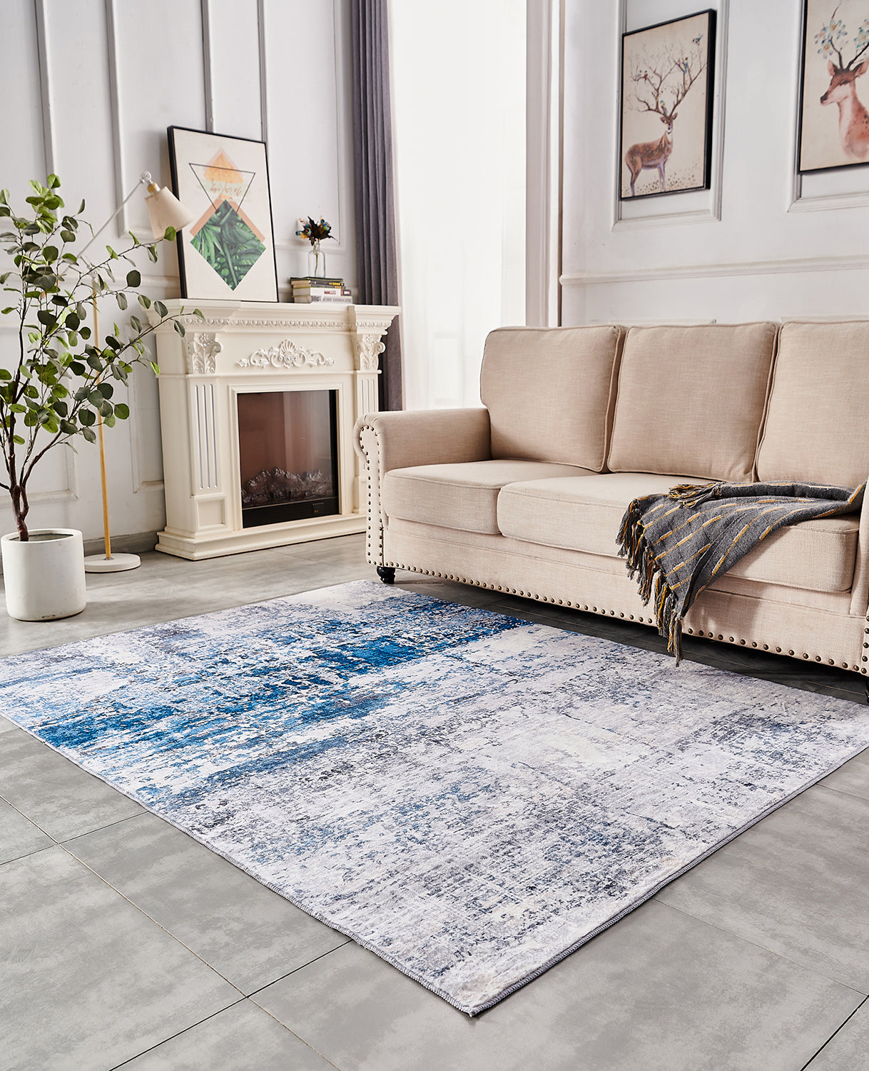 zara collection abstract design gray turquoise machine washable super soft area rug