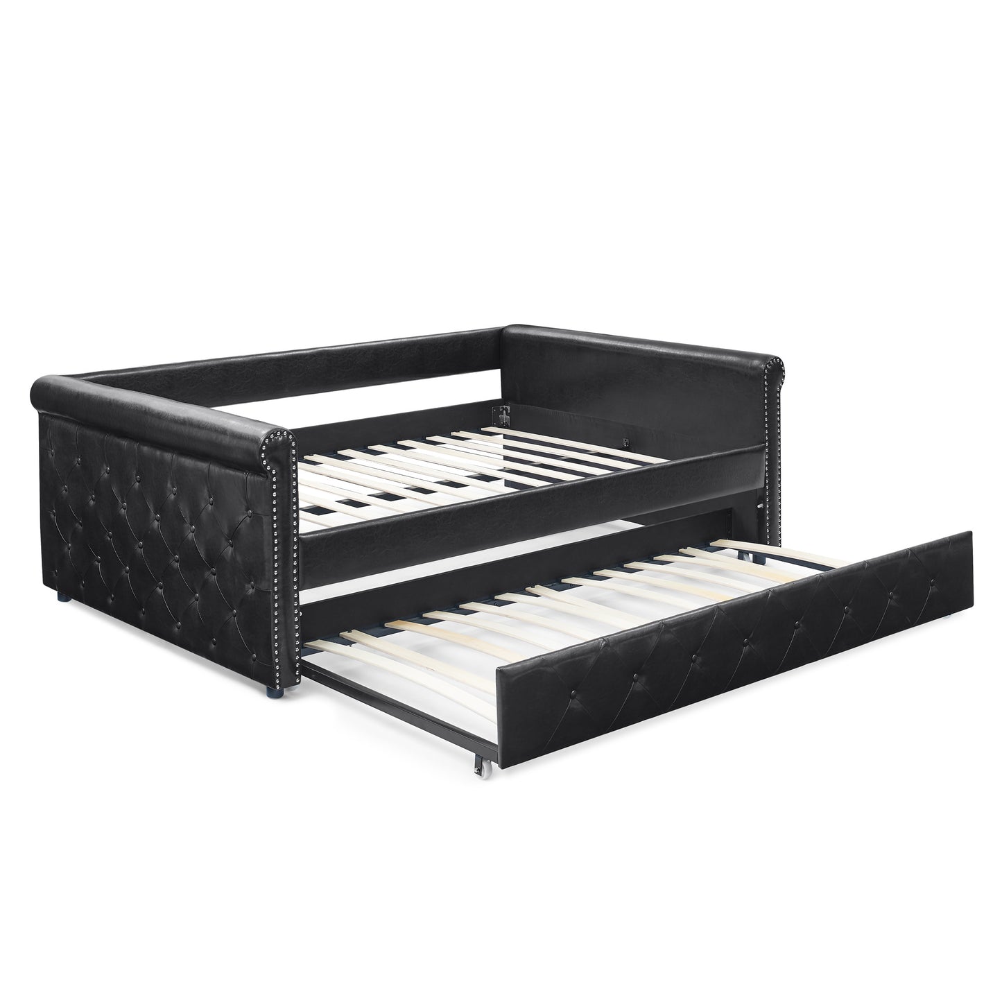 trundle upholstered tufted sofa bed