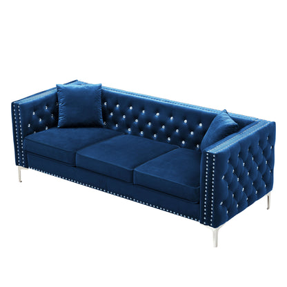 Modern Velvet Tufted Set with 2 Pillows Included