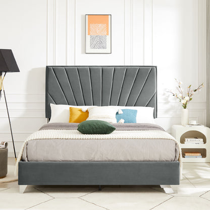 B108 Beautiful Line Stripe Cushion Bed, Gray