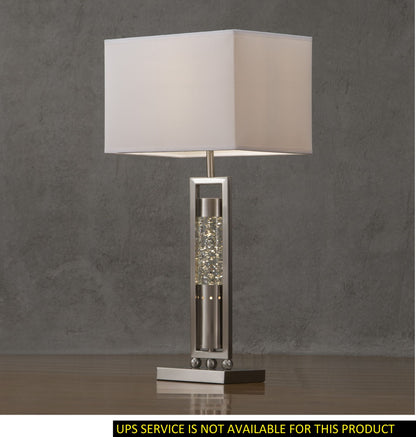 Modern Design Table Lamp with Satin Nickel Finish Sparkle