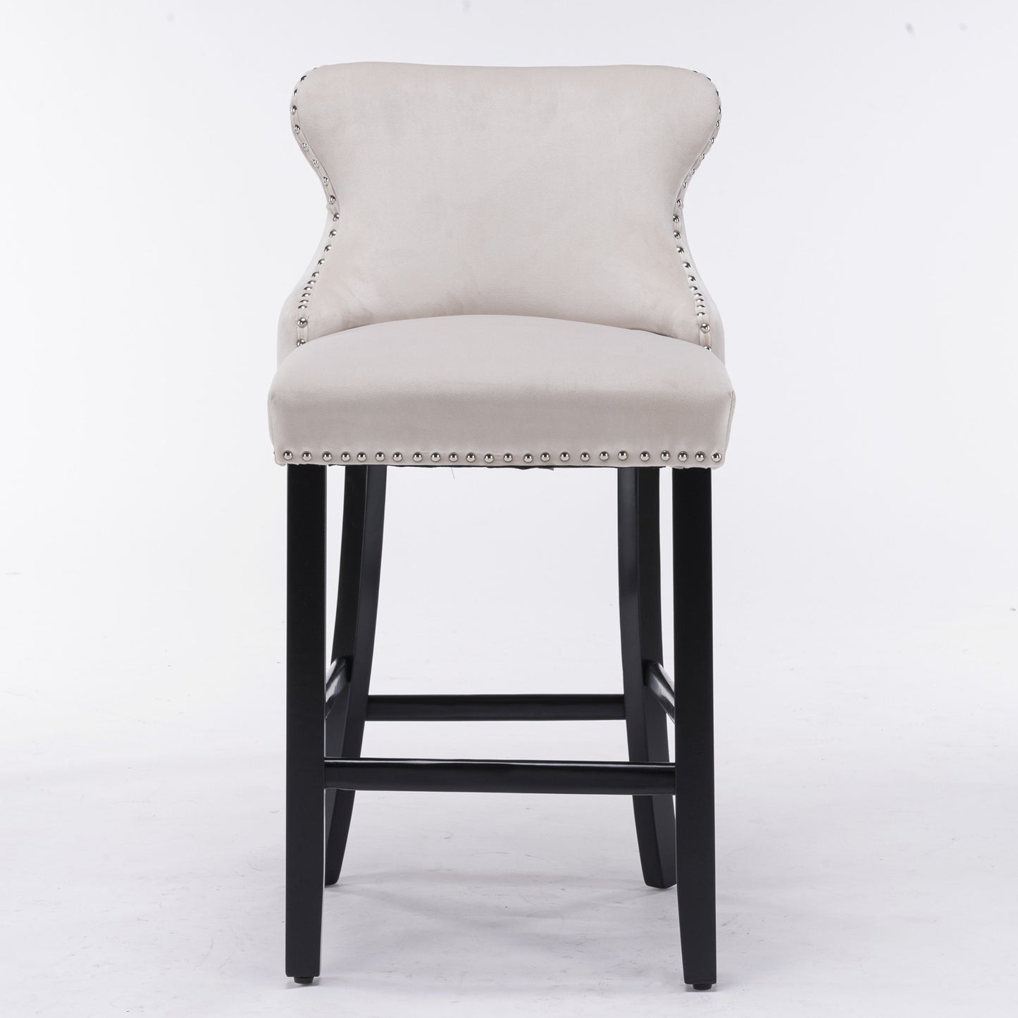 a&a velvet upholstered wing-back chairs, set of 2 beige