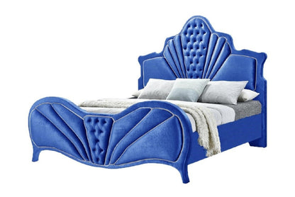 ACME Dante Queen Bed, Blue Velvet