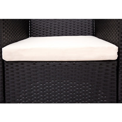 TOPMAX 7- Piece Rattan Patio Set, Black