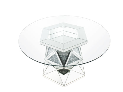 ACME Noralie Dining Table, Mirrored & Faux Diamonds