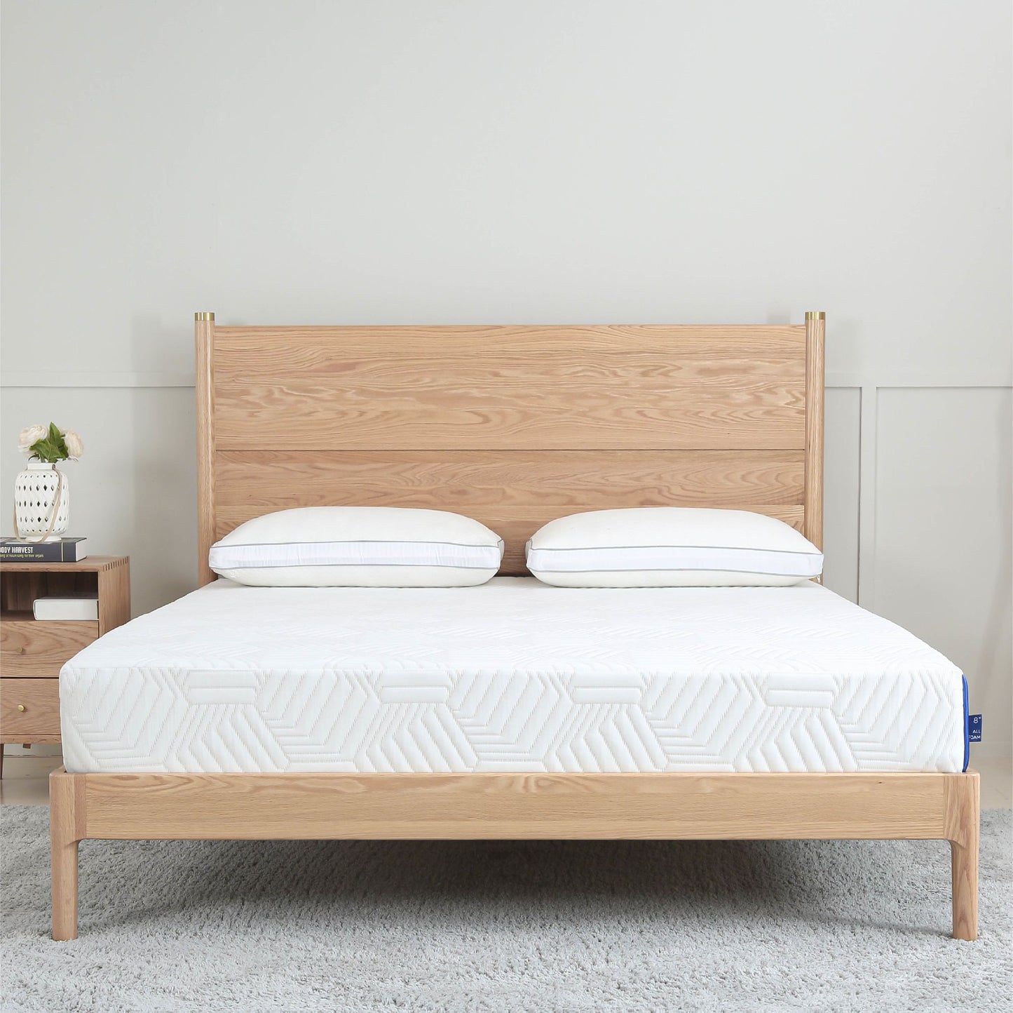 cal king 10 inch gel memory foam mattress, white, bed in a box, green tea and cooling gel infused, certipur-us certified