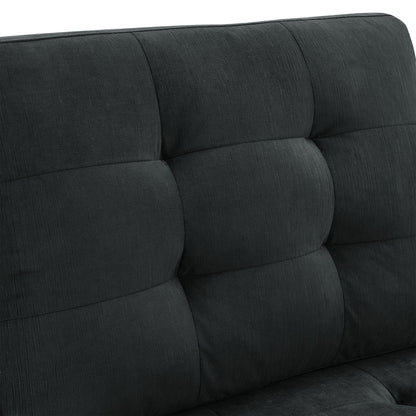 Rene U shape Modular Sectional Sofa, Black Velvet