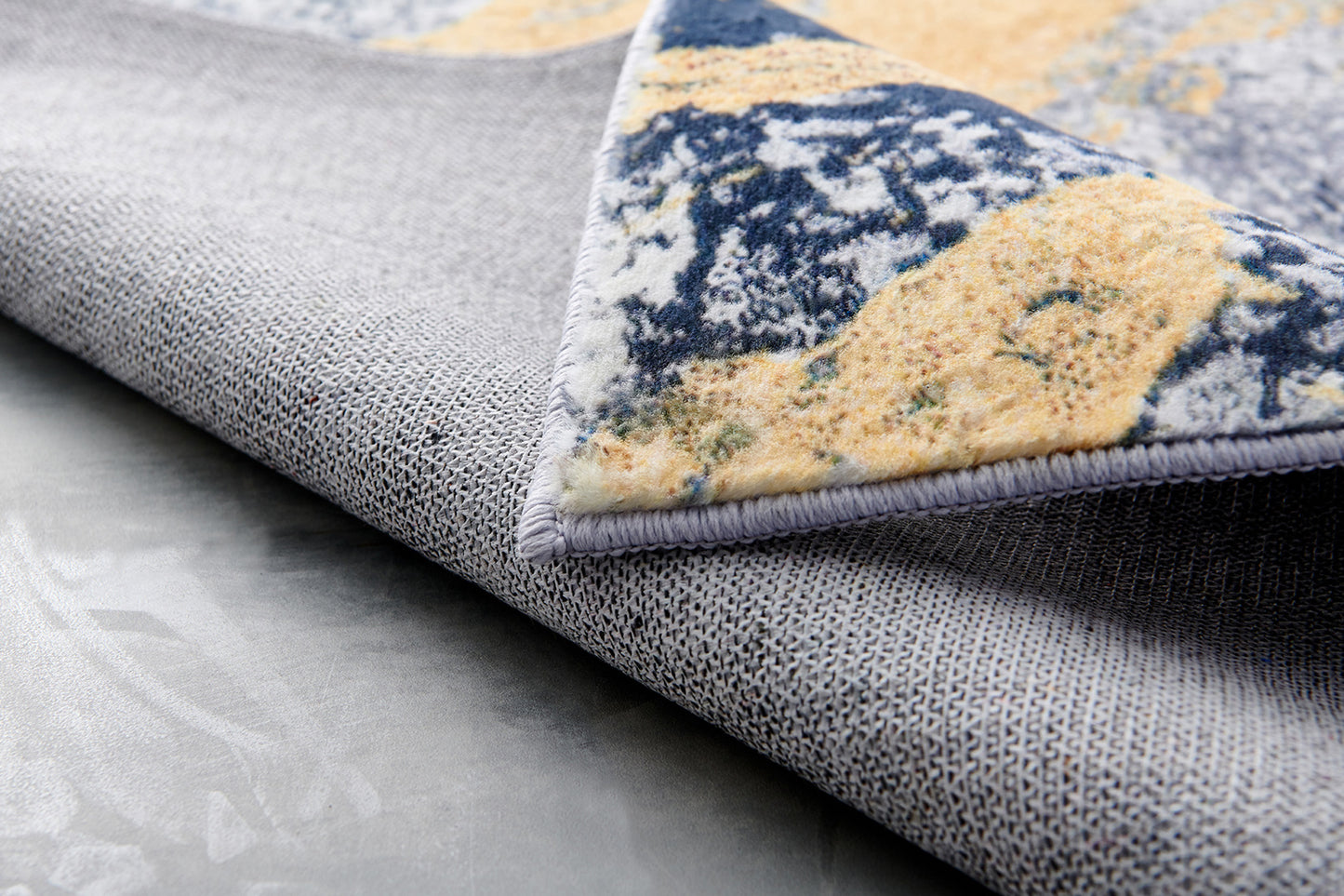 zara collection abstract design blue gray yellow machine washable super soft area rug