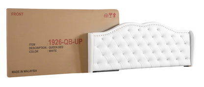 Joy Upholstered Bed , White