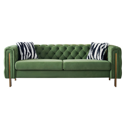 Chesterfield Modern Tufted Velvet Sofa ,Mint Green