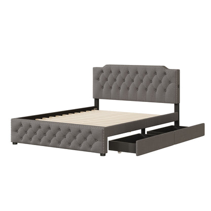 Sam Upholstered Platform Bed with 2 Drawers and 2 sets of USB Ports