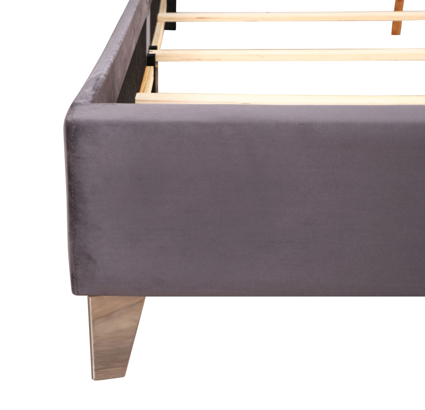 julie queen upholstered bed , gray