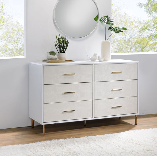 ACME Myles Dresser, White, Champagne & Gold Finish