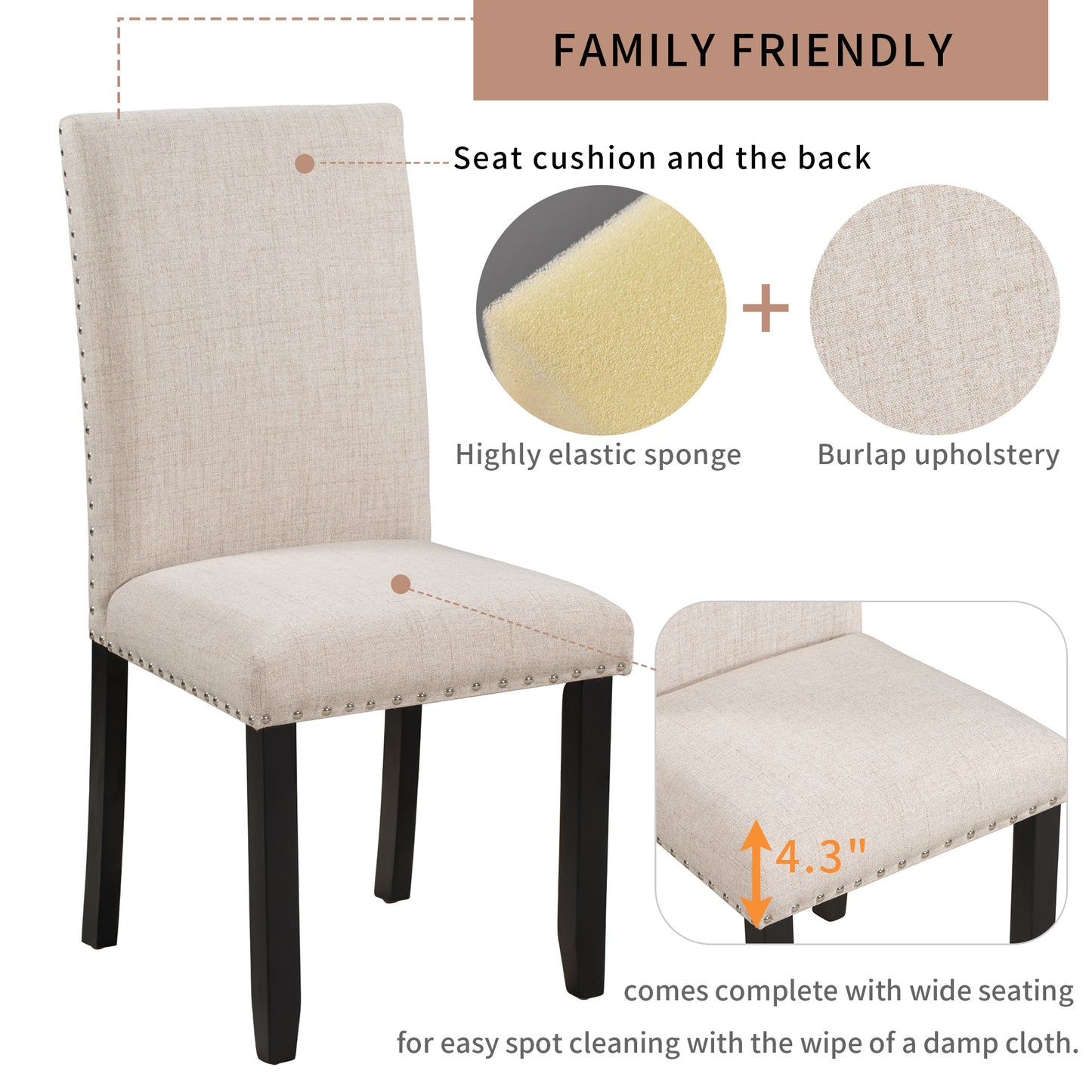 faux marble 5-piece dining table set ,white/beige+black