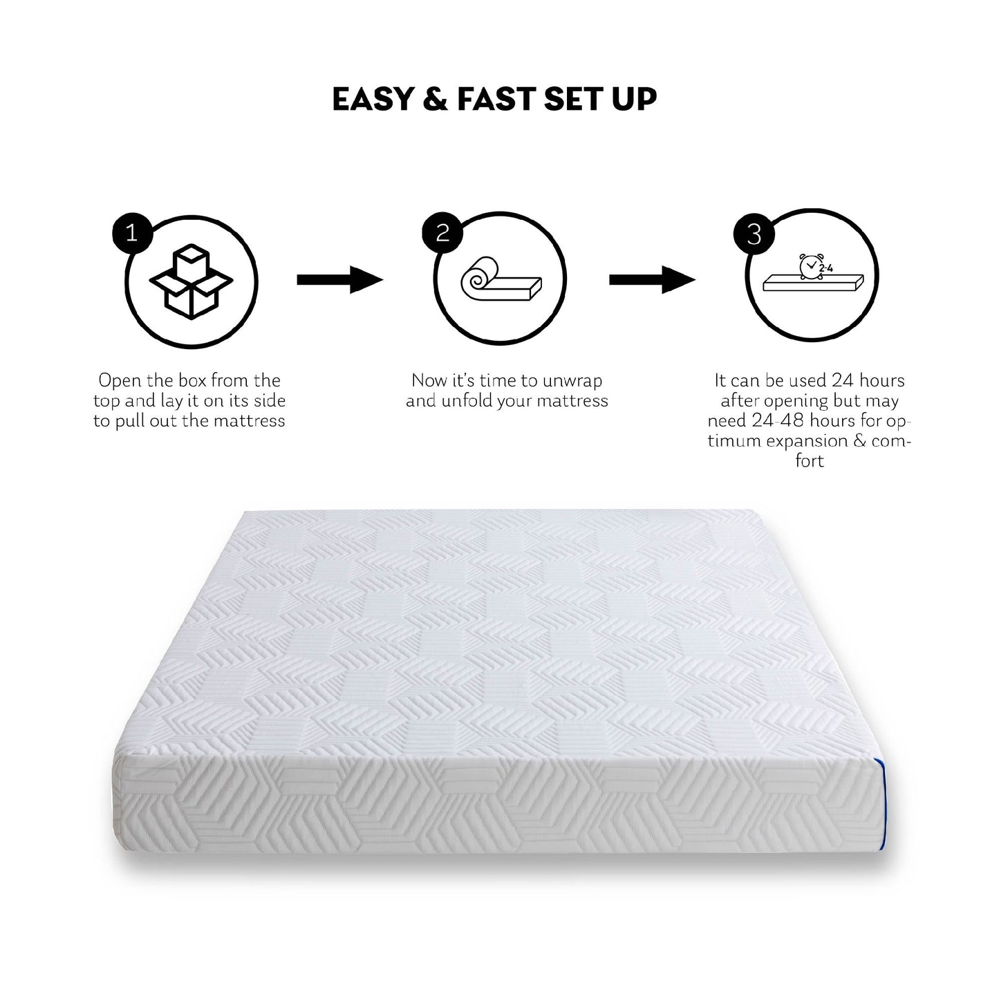 twin 12 inch gel memory foam mattress, white, bed in a box, green tea and cooling gel infused, certipur-us certified