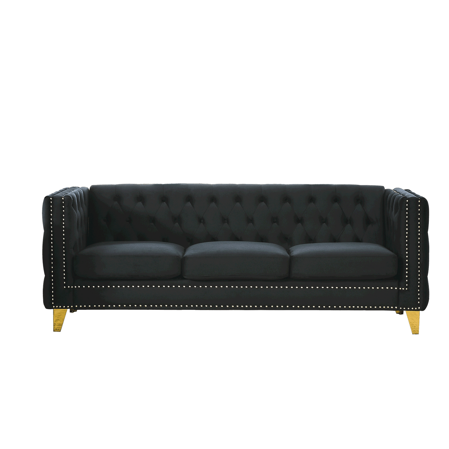 3-seater + 2-seater combination sofa, black velvet
