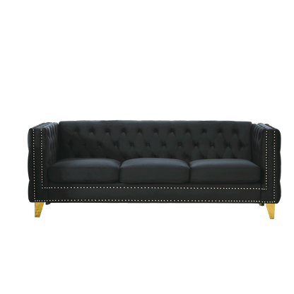 3-seater + 2-seater Combination Sofa, Black Velvet