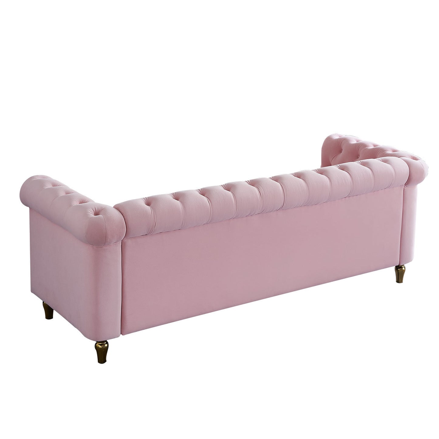 chesterfield velvet sofa, pink